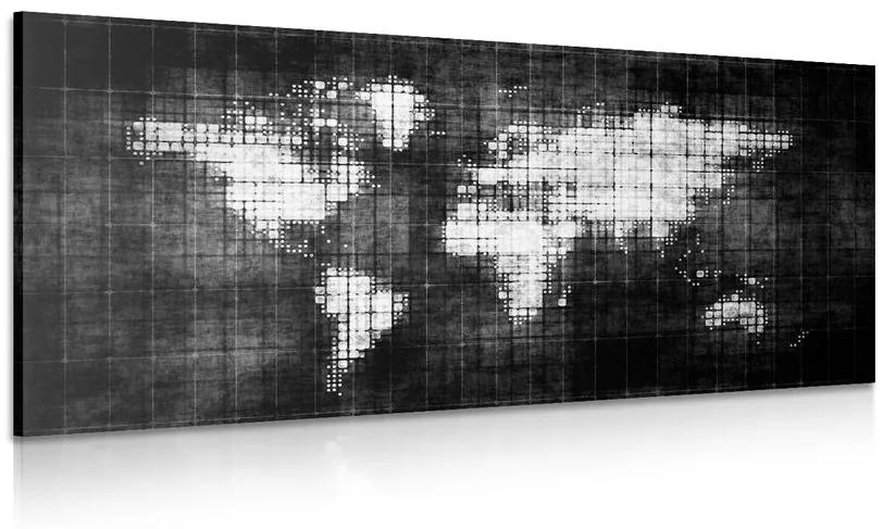 Εικόνα του κόσμου σε έναν χάρτη σε ασπρόμαυρο - 100x50
