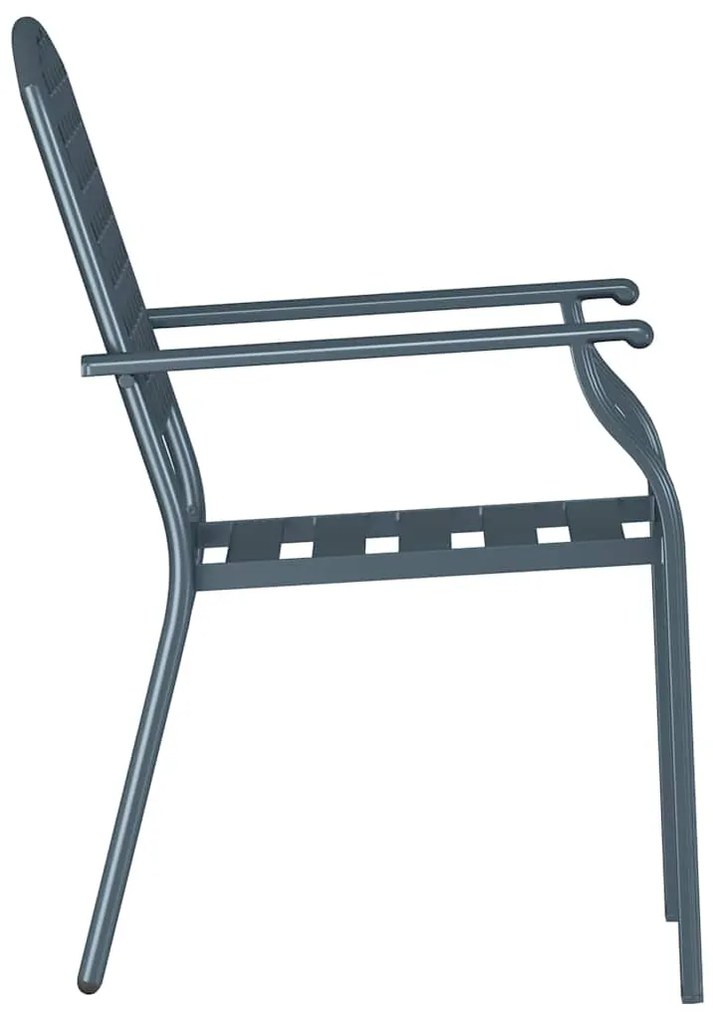 vidaXL Καρέκλα Κήπου 2 pcs Ανθρακί 56 x 65 x 89 εκ. Ατσάλι