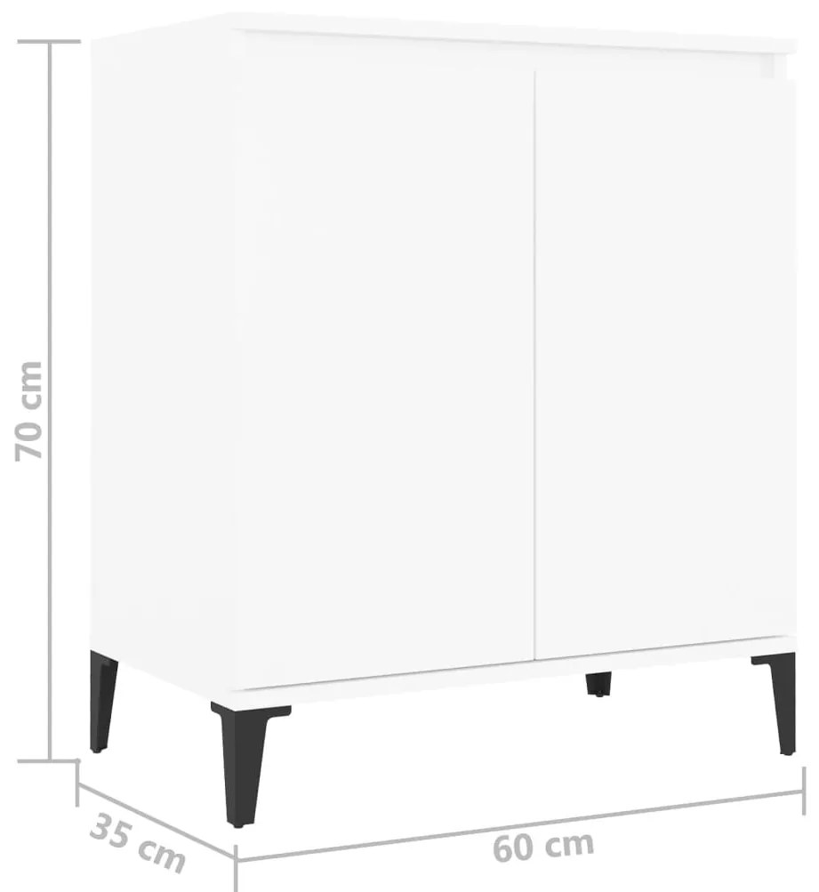 Συρταριέρα Λευκή 60 x 35 x 70 εκ. από Επεξεργασμένο Ξύλο 806076