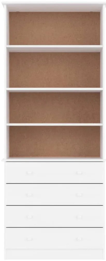 vidaXL Βιβλιοθήκη με Συρτάρια ALTA Λευκή 77x35x186,5 εκ. Μασίφ Πεύκο
