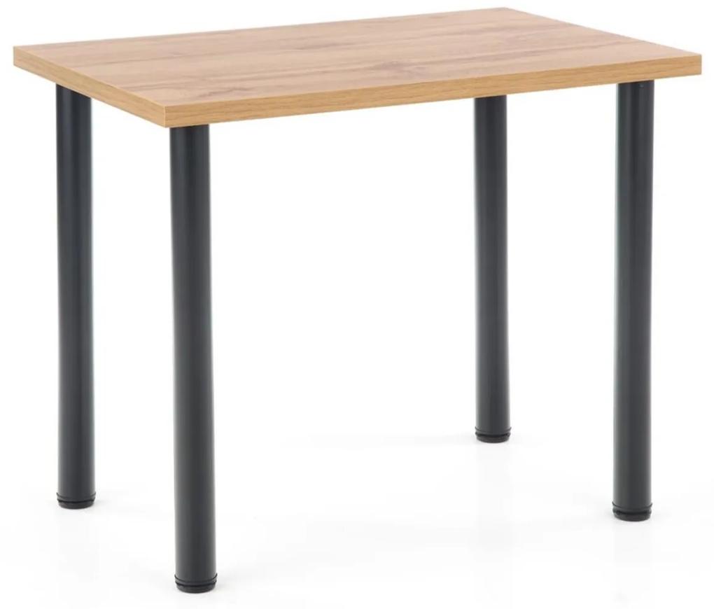 Τραπέζι Houston 1062, Wotan δρυς, Μαύρο, 74x60x90cm, 16 kg, Φυσικό ξύλο καπλαμά, Μέταλλο | Epipla1.gr