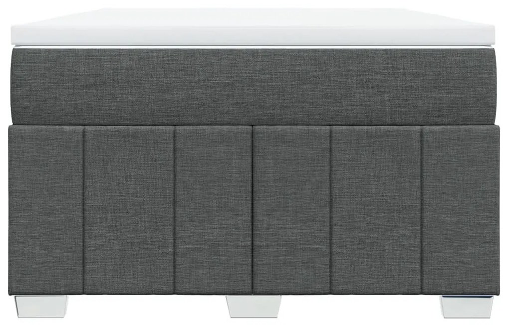 vidaXL Κρεβάτι Boxspring με Στρώμα Σκούρο Γκρι 120x200 εκ. Υφασμάτινο