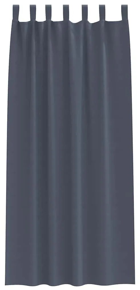 vidaXL Κουρτίνες με κουρτίνες 2 pcs Ανθρακί 245x140εκ. Πολυεστέρας