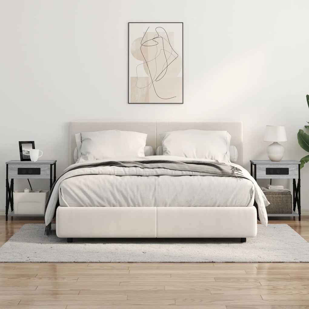 vidaXL Κομοδίνο Γκρι sonoma 41 x 31 x 51 εκ. Επεξεργασμένο ξύλο