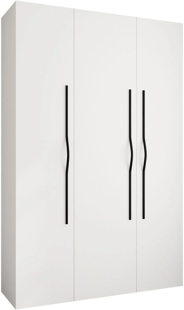 Ντουλάπα Como II 160 Τρίφυλλη-Λευκό - Μαύρο