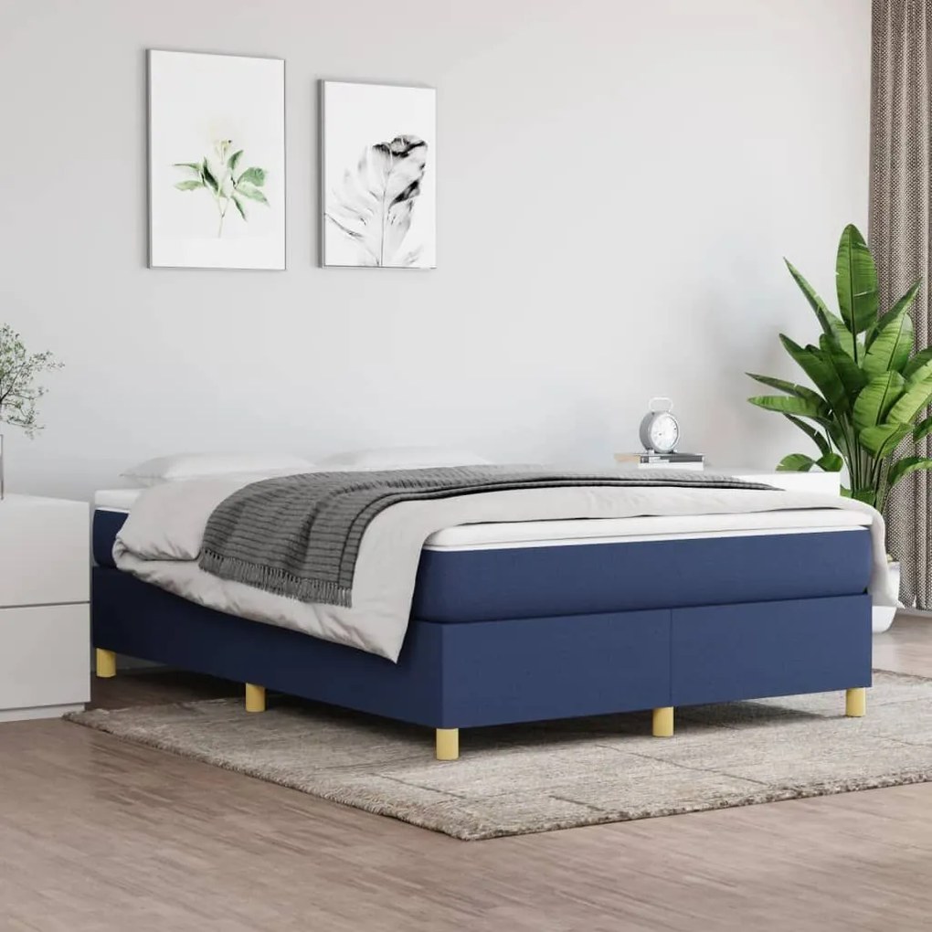 ΚΡΕΒΑΤΙ BOXSPRING ΜΕ ΣΤΡΩΜΑ ΜΠΛΕ 140X190 ΕΚ. ΥΦΑΣΜΑΤΙΝΟ 3144520