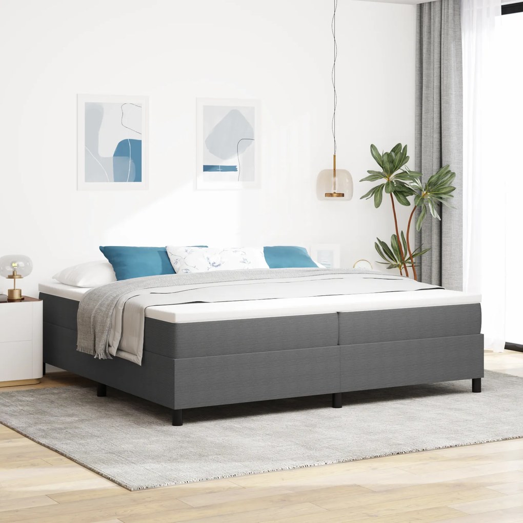 vidaXL Κρεβάτι Box Spring Ανοιχτό Γκρι 200x200 εκ Τσαντόν