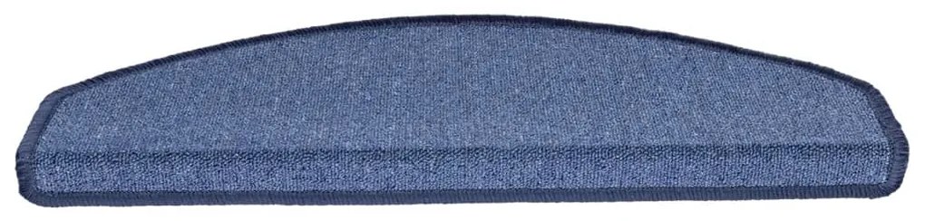 vidaXL Πατάκια Σκαλιών 10 τεμ. Μπλε Ημίστρογγυλά Μεγάλα 65x24x4 εκ.