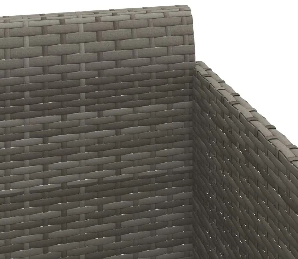 vidaXL Ξαπλώστρα Γκρι 182 x 118 x 63 εκ. Συνθετικό Ρατάν με Μαξιλάρια