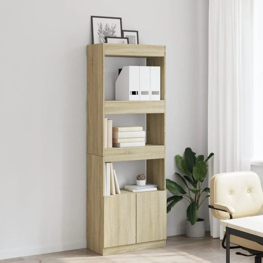 Ντουλάπι Sonoma Δρυς 63x33x180 εκ. από Επεξεργασμένο Ξύλο - Καφέ