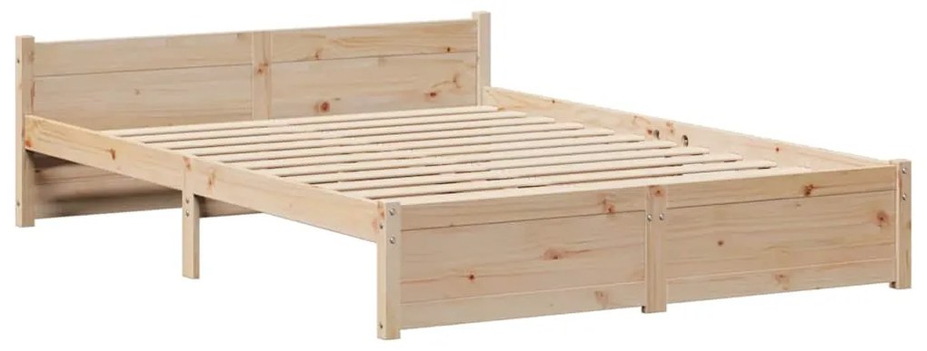 vidaXL Σκελετός Κρεβατιού Χωρίς Στρώμα 135x190 εκ Μασίφ Ξύλο Πεύκου
