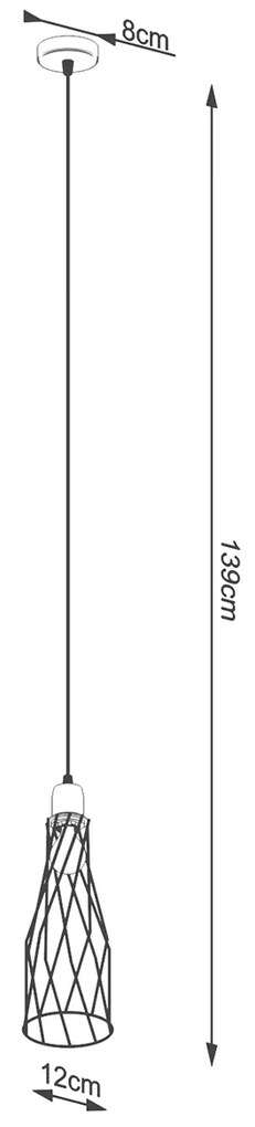 Sollux Κρεμαστό φωτιστικό Suba 1,1xE27/15w, Χρώμα μαύρο