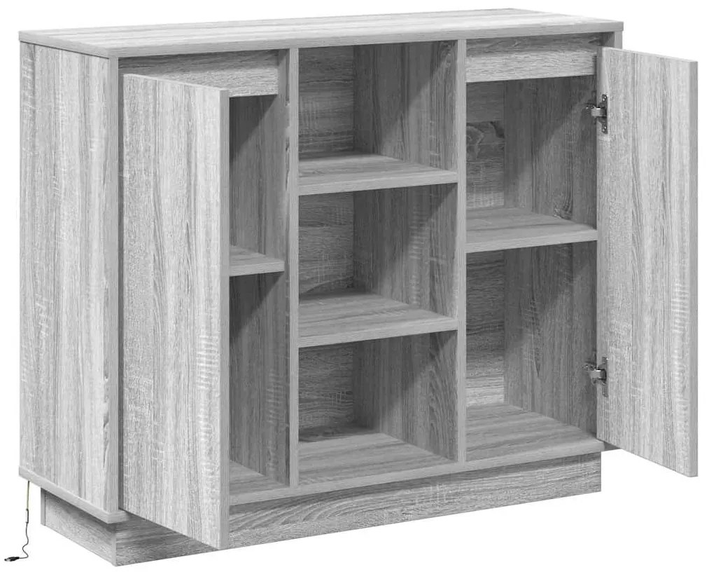 vidaXL Κομοδίνο Γκρίζο Σονομα 90 x 32 x 75 εκ Επεξεργασμένο ξύλο