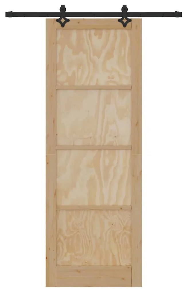 vidaXL Συρόμενη Πόρτα ORKDAL Καφέ 83 x 232 εκ. Στερεά ξυλεία πεύκου