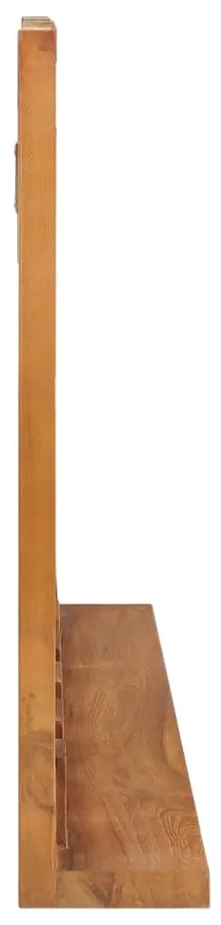 vidaXL Καθρέφτης Τοίχου με Ράφι 100 x 12 x 60 εκ. από Μασίφ Ξύλο Teak