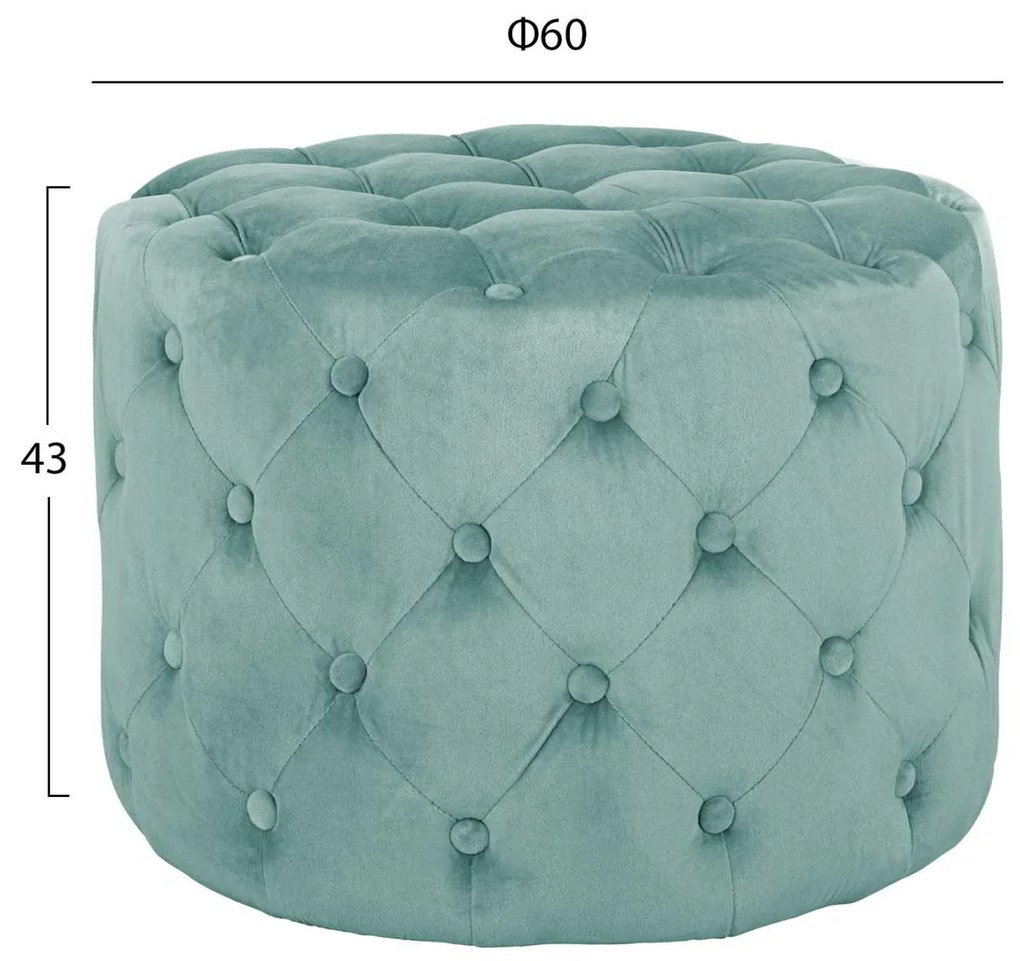 ΣΚΑΜΠΟ KASSIE ΦΥΣΤΙΚΙ ΒΕΛΟΥΔΟ ΤΥΠΟΥ CHESTERFIELD HM8406.07 Φ60X43Υ εκ.