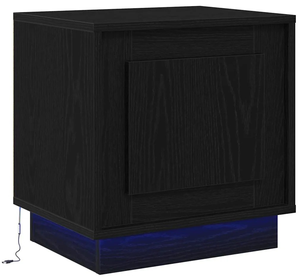 vidaXL Κομοδίνο με Μαύρο 44 x 34.5 x 45 εκ Επεξεργασμένο ξύλο
