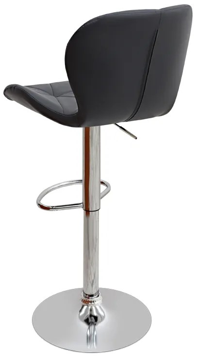 Σκαμπό μπαρ Dolores Megapap με ρυθμιζόμενο ύψος PU μαύρο - βάση χρωμίου 45,5x38x89/109εκ.