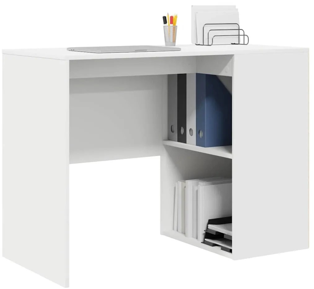 vidaXL Γραφείο με ράφι Λευκό 102 x 50 x 75 εκ Επεξεργασμένο ξύλο