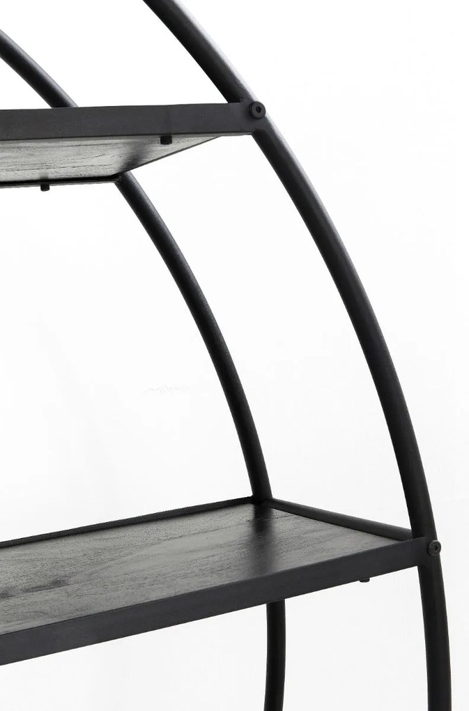 Βιβλιοθήκη Mason Στρόγγυλη Μαύρη 175x180 εκ. 175x35x180εκ - Μαύρο