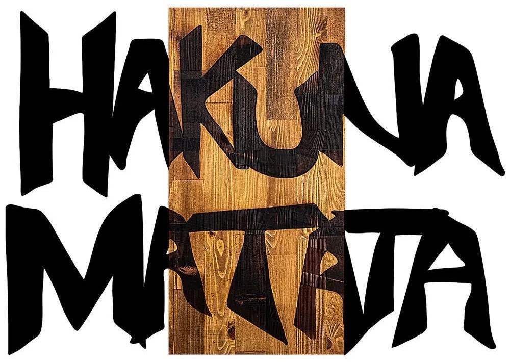 Διακοσμητικό Τοίχου Hakuna Matata 899SKL2203 77x3x58 Black-Walnut Wallity Metal,Wood