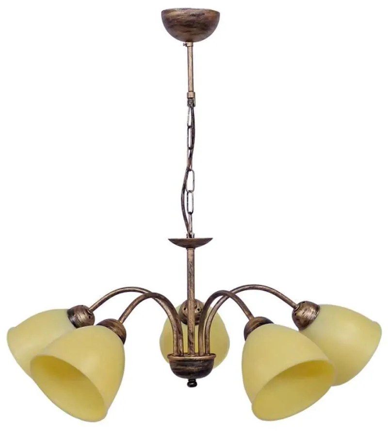 Φωτιστικό Οροφής Ovo 01-0320 5/Ε27 Φ65x65cm Bronze-Honey Heronia