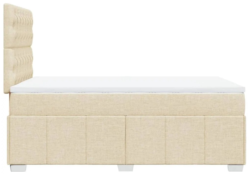 ΚΡΕΒΑΤΙ BOXSPRING ΜΕ ΣΤΡΩΜΑ ΚΡΕΜ 120X190 ΕΚ. ΥΦΑΣΜΑΤΙΝΟ 3293919