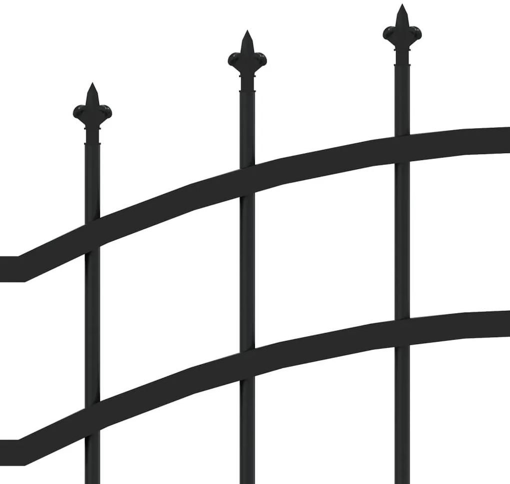 Φράχτης με Ακίδες Μαύρος 190 εκ. Ατσάλι Ηλεκτροστ. Βαφή Πούδρας - Μαύρο