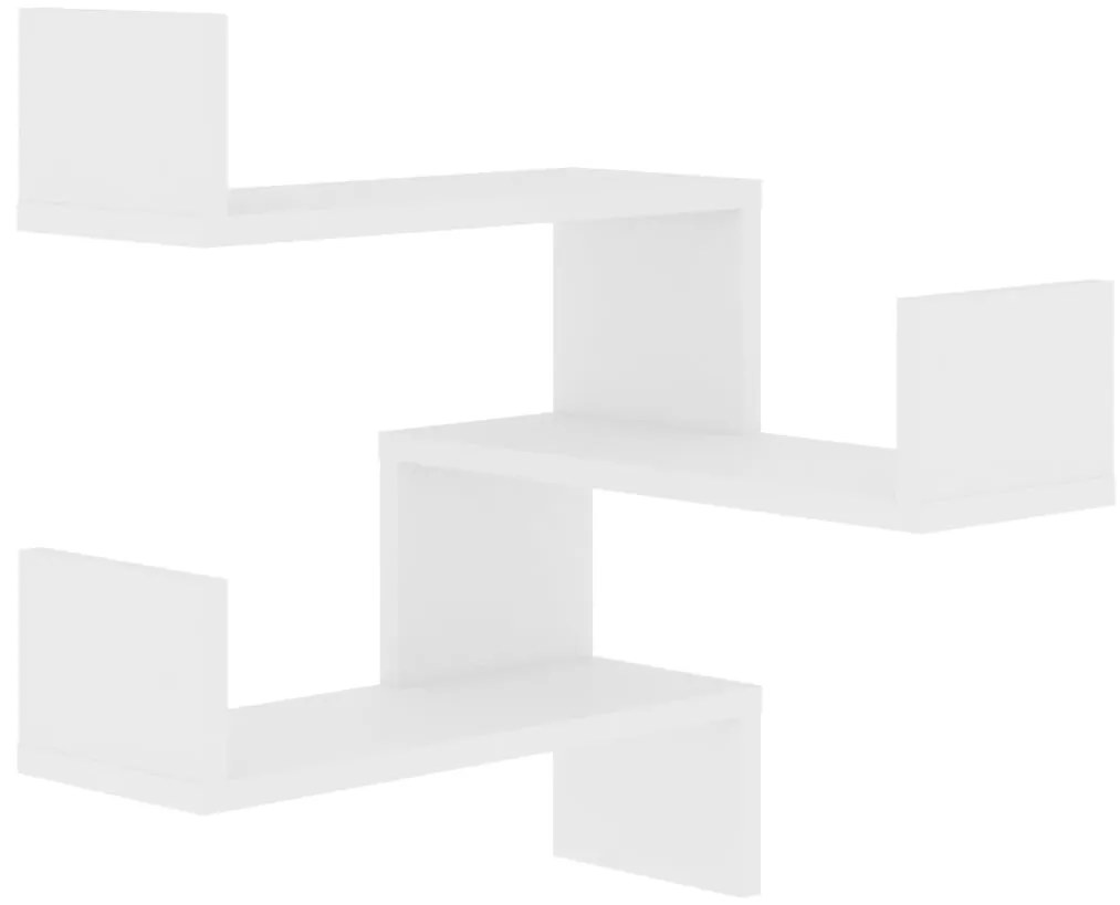 vidaXL Γωνιακή Ραφιέρα Τοίχου Λευκή 40 x 40 x 50 εκ. από Επεξ. Ξύλο