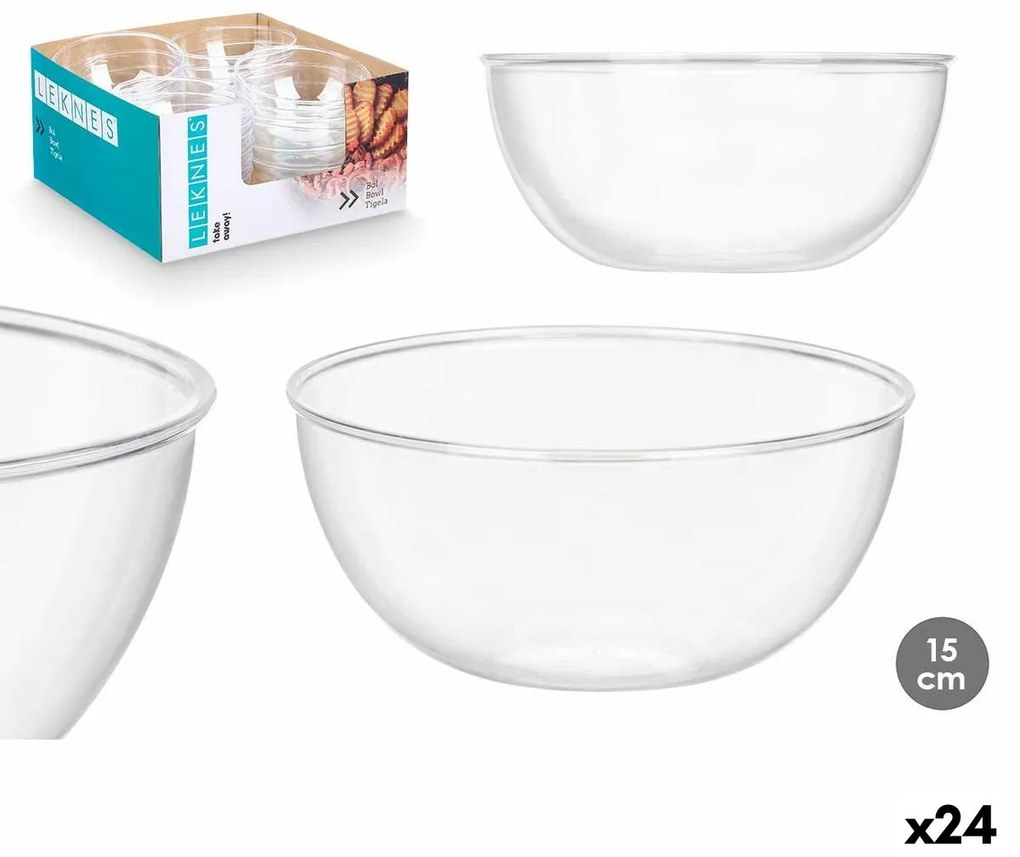 Σετ από Μπολ Leknes Διαφανές Πλαστική ύλη 700 ml 15,2 x 7 x 15,2 cm (24 Μονάδες)