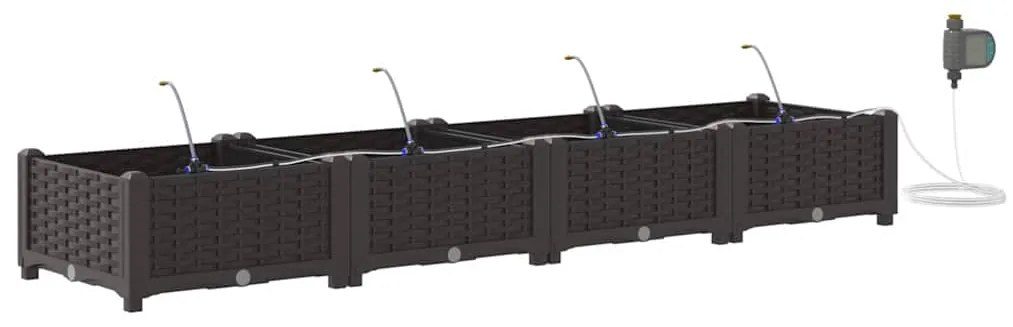 vidaXL Ζαρντινιέρες κήπου Καφέ 160 x 40 x 22 cm Ατσάλι