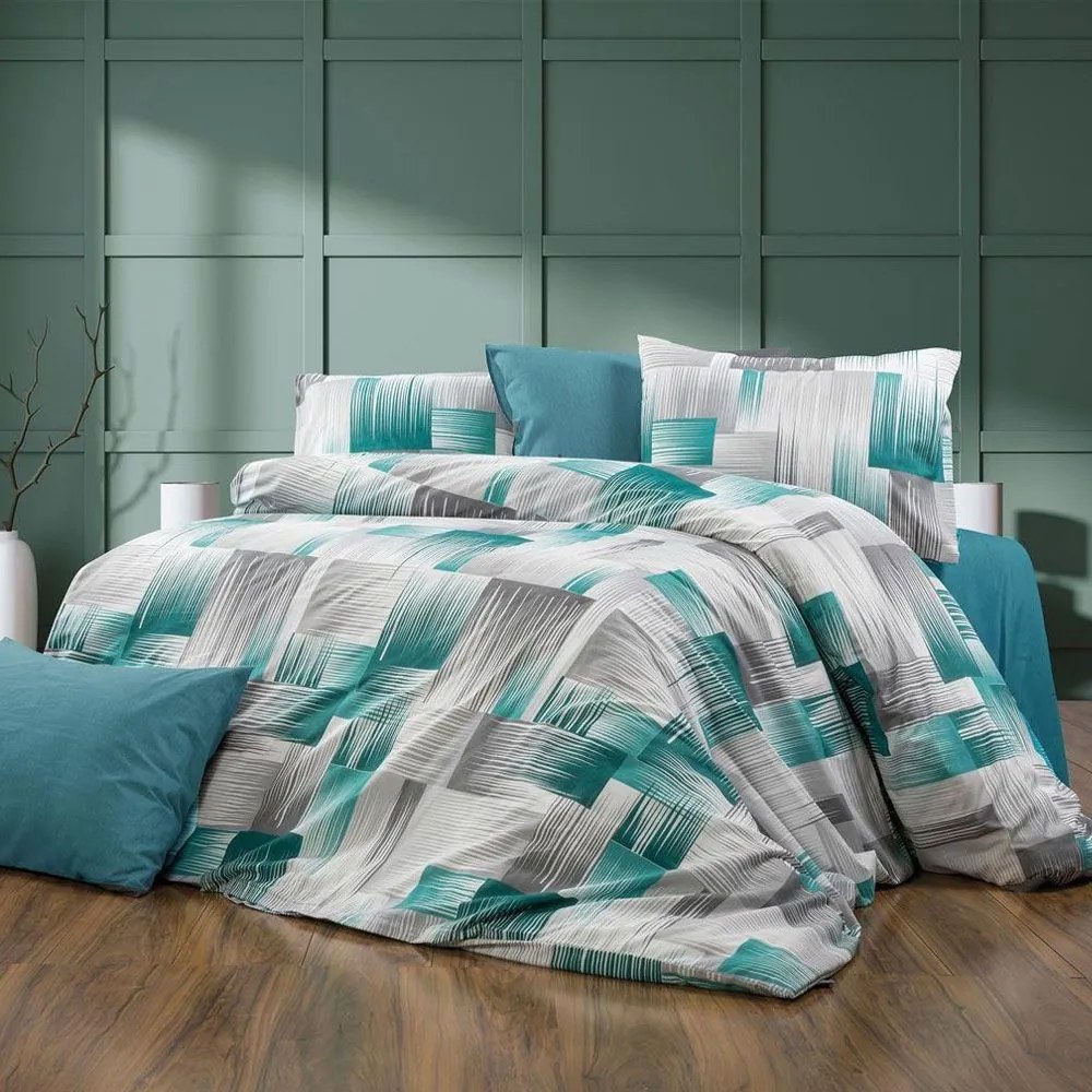 Σεντόνια Ευφημία 475 (Σετ 3τμχ) Petrol DimCol Μονό 160x240cm Cotton-Polyester