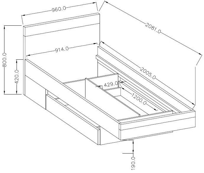 Κρεβάτι Bron-120 x 200