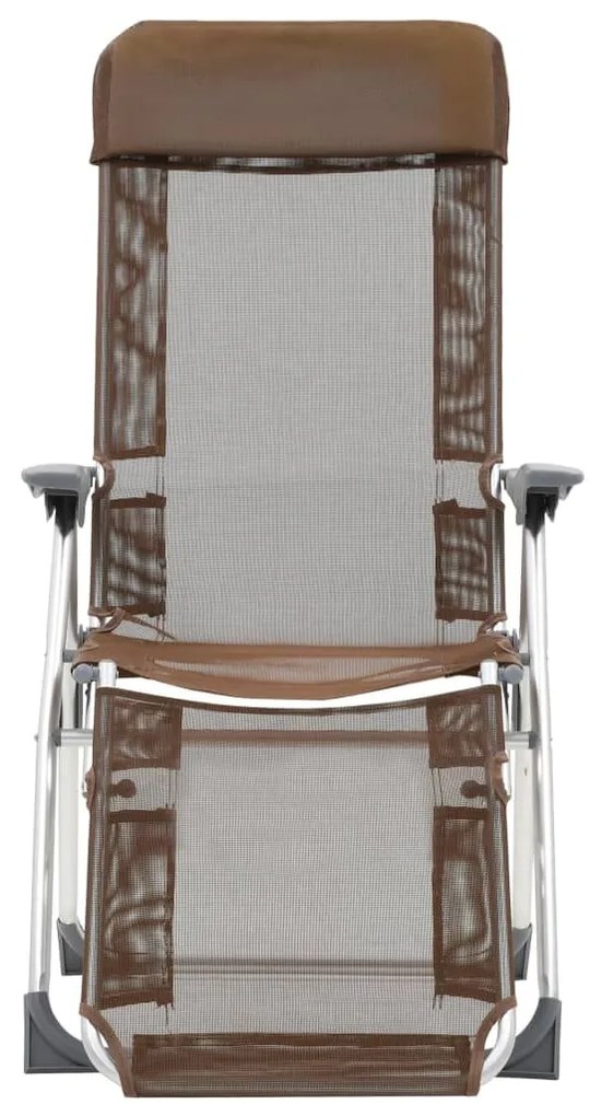 Καρέκλες Κάμπινγκ Πτυσσόμενες με Υποπόδια 2 τεμ. Καφέ Textilene - Καφέ