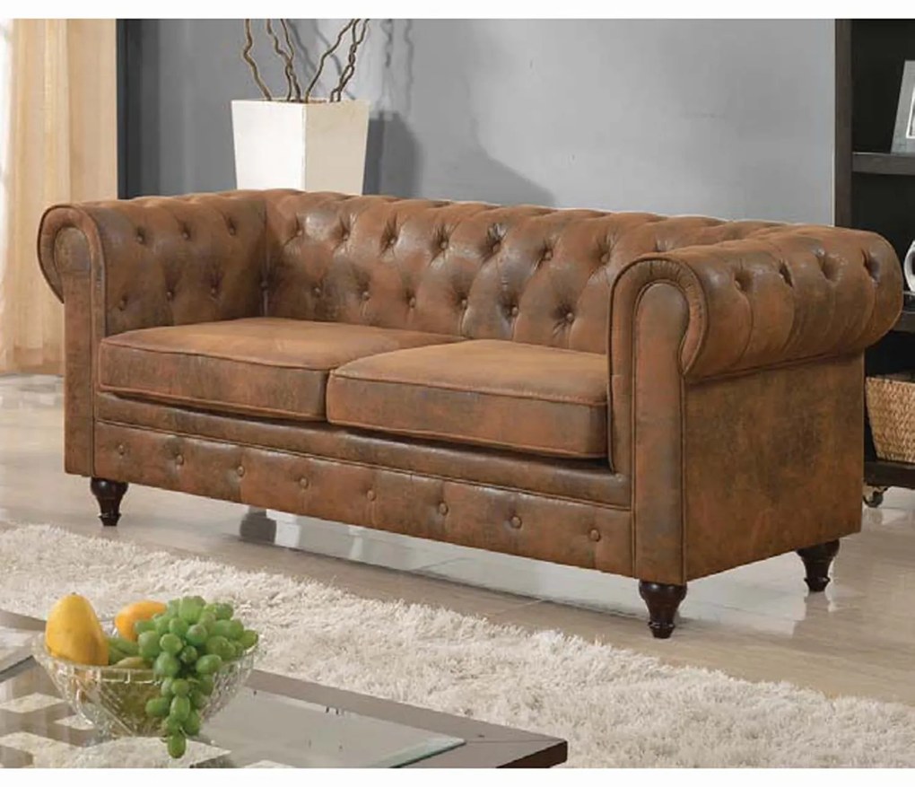 Καναπές Chesterfield Brown E942,3 190X82X77 cm ΥΦΑΣΜΑ