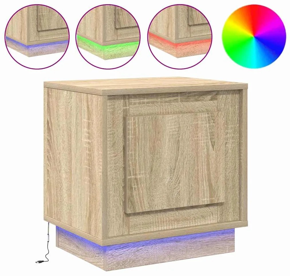 vidaXL Κομοδίνο με Sonoma Δρυς 44 x 34.5 x 45 εκ Επεξεργασμένο ξύλο