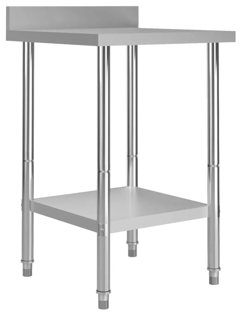 vidaXL Πάγκος Εργασίας Κουζίνας με Πλάτη 60x60x93 εκ. Ανοξείδ. Ατσάλι