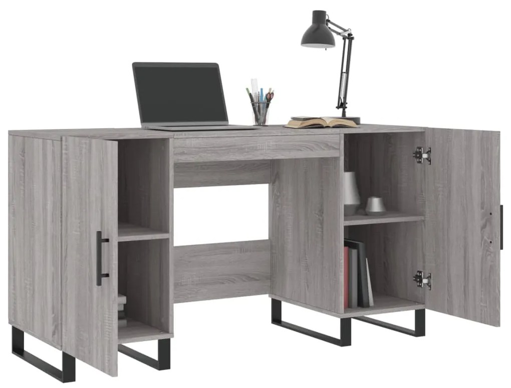 vidaXL Γραφείο Γκρι Sonoma 140 x 50 x 75 εκ. από Επεξεργασμένο Ξύλο