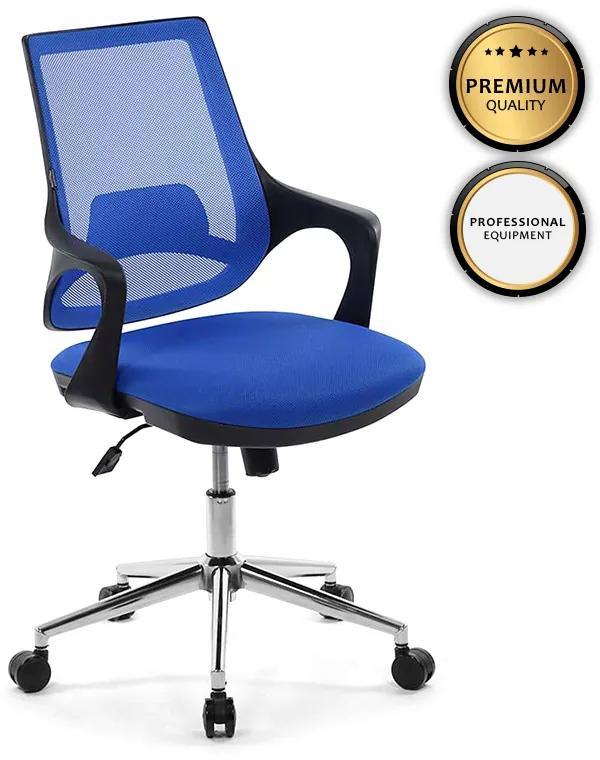 0125112 Καρέκλα εργασίας Skagen Metal Megapap υφασμάτινη χρώμα μπλε 58x59x97εκ. Mesh ύφασμα, 1 Τεμάχιο