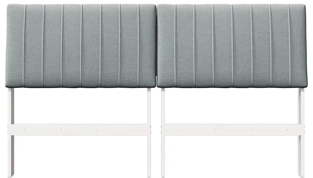 vidaXL Ταπετσαρισμένο κεφαλάρι Ανοιχτό γκρι 160 cm