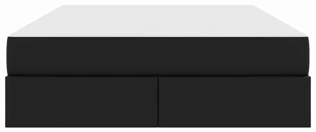 vidaXL Κρεβάτι με αποθηκευτικό χώρο και στρώμα Μαύρο 140 x 200 cm