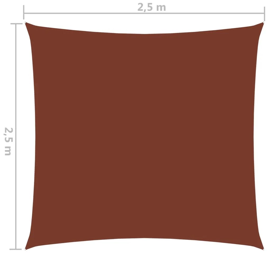 Πανί Σκίασης Τετράγωνο Τερακότα 2,5 x 2,5 μ. από Ύφασμα Oxford - Καφέ
