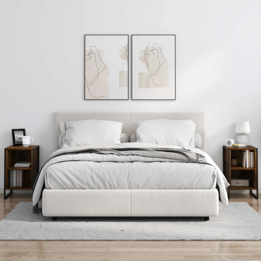 vidaXL Κομοδίνο 2 pcs Καπνιστό Δρυς 39.5 x 30 x 50 εκ