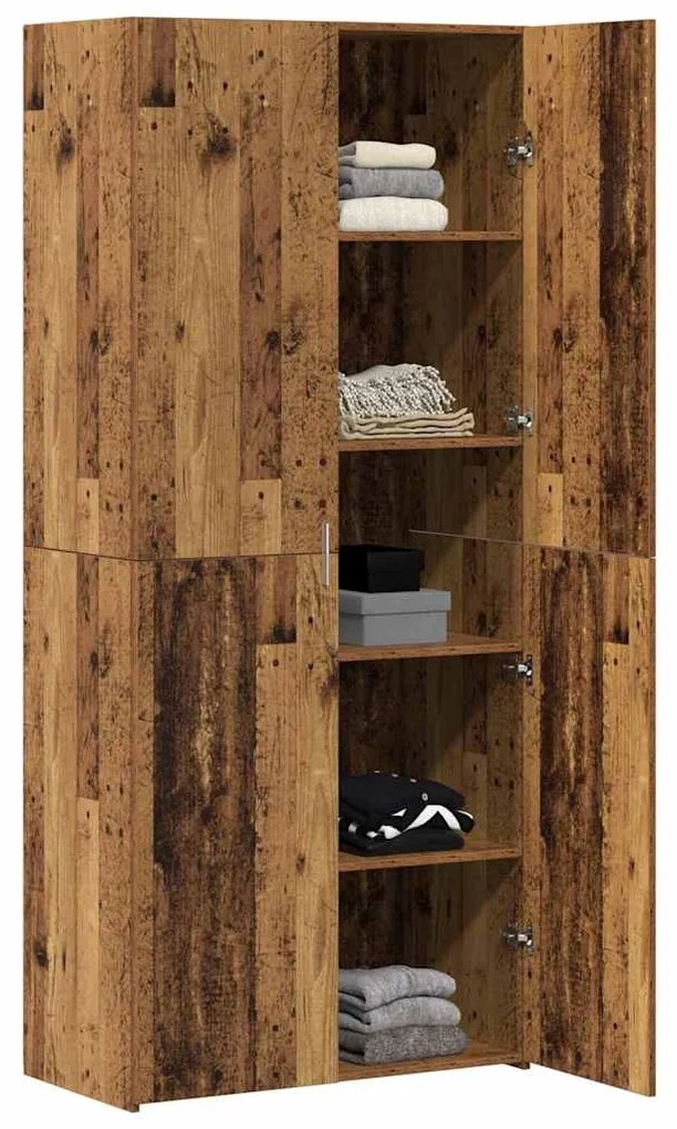 vidaXL Highboard 2 pcs Παλιό ξύλο 80 x 42 x 185 εκ