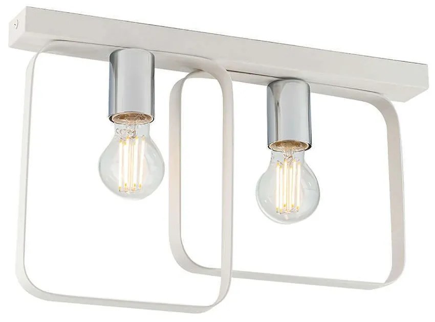 Φωτιστικό Οροφής - Πλαφονιέρα Smith I-SMITH-PL2-BCO 2xE27 41,5x27cm White Luce Ambiente Design Metal