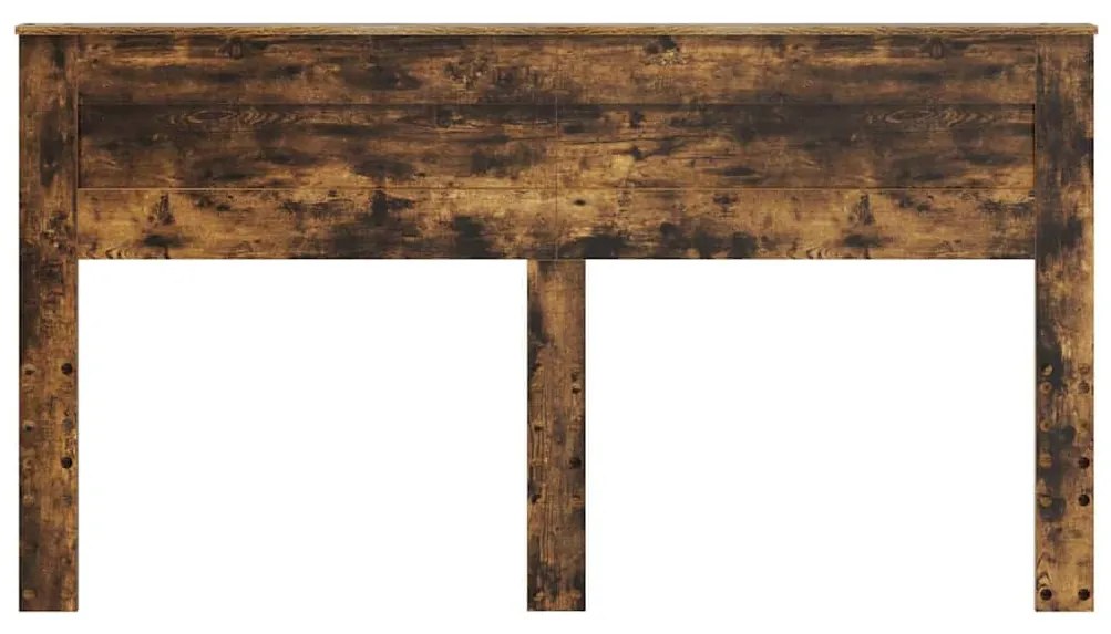 vidaXL Κεφαλάρι με κεφαλάρι Καπνιστό Δρύς 200 cm Επεξεργασμένο ξύλο