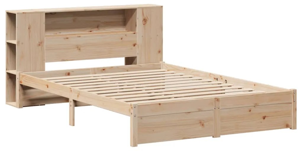 vidaXL Κρεβάτι Βιβλιοθήκη Χωρίς Στρώμα 150x200 εκ Μασίφ Ξύλο Πεύκου
