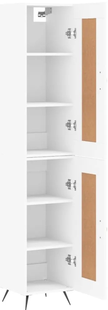 vidaXL Ντουλάπι Λευκό 34,5 x 34 x 180 εκ. από Επεξεργασμένο Ξύλο