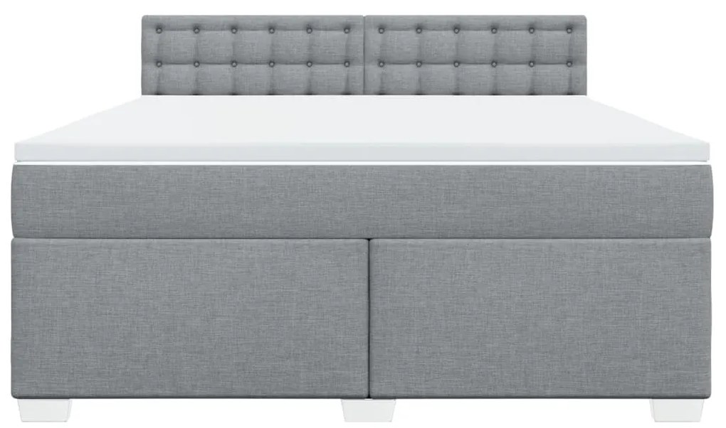 vidaXL Κρεβάτι Boxspring με Στρώμα Ανοιχτό Γκρι 180x200 εκ. Υφασμάτινο