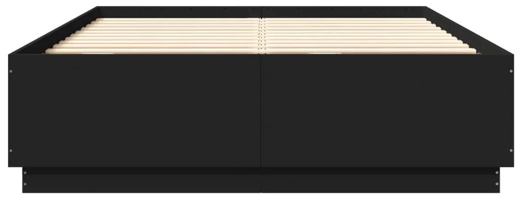 vidaXL Πλαίσιο Κρεβατιού Μαύρο 160 x 200 εκ. από Επεξεργασμένο Ξύλο